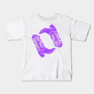 Purple Cowgirl Boots Kids T-Shirt